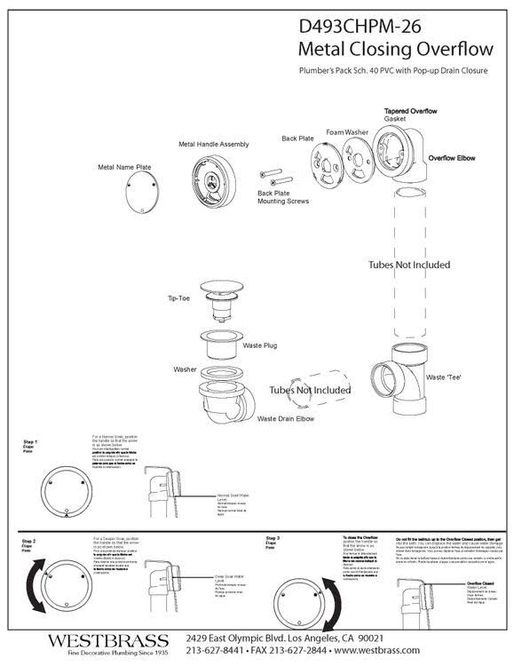 Satin Nickel Metalic Overflow Plumber&s Pack W989611