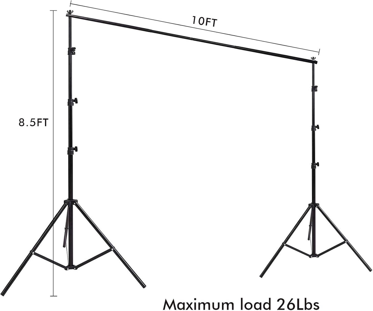 Photo Background Support System with 8.5 x 10ft Backdrop Stand Kit, 6 x 9.5ft Green Screen Backdrop, Carry Bag Q539700