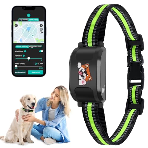 GPS Wireless Dog Fence & Training Collar, Outdoor Waterproof Rechargeable Collar (White) Y44507