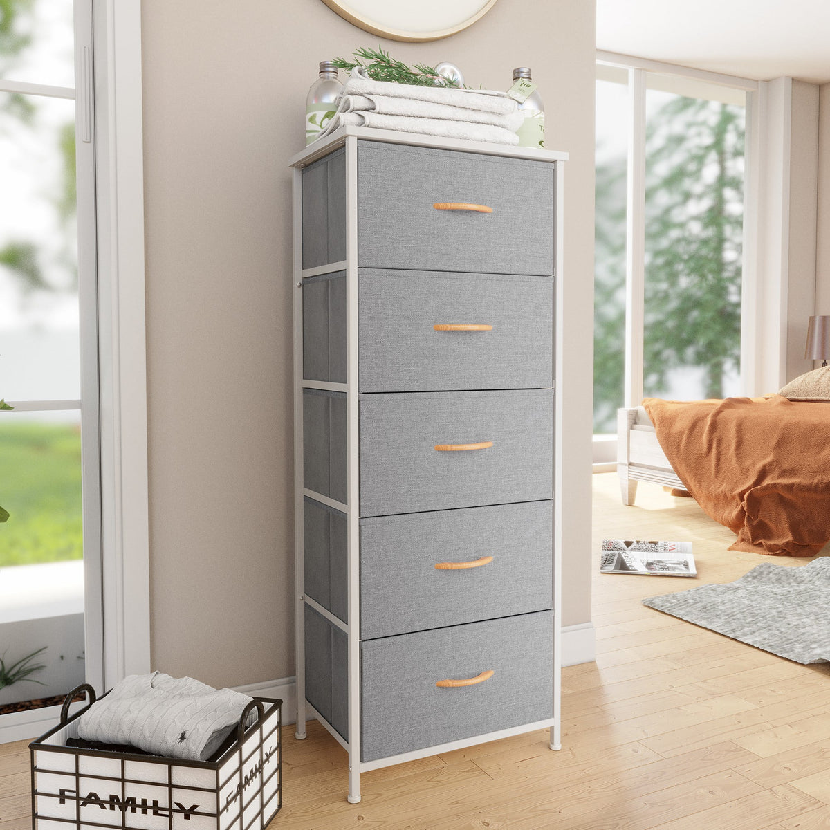 Beige 5-Drawer Storage Dresser X392