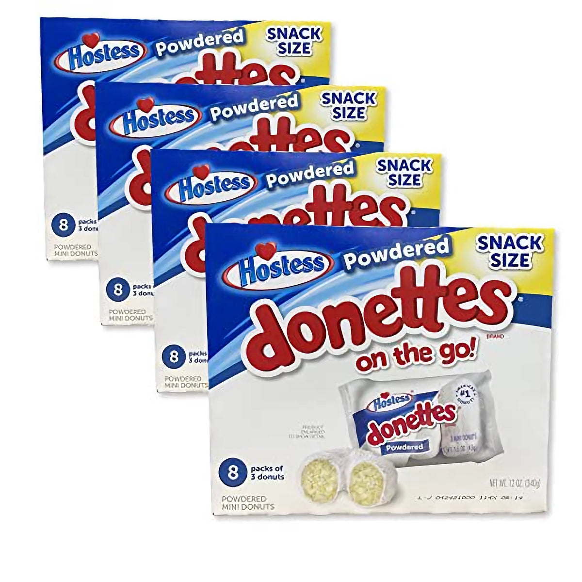 12 Oz Box of 8 Powdered Donuts, Pack of 4 (96 Total Donuts) G1979