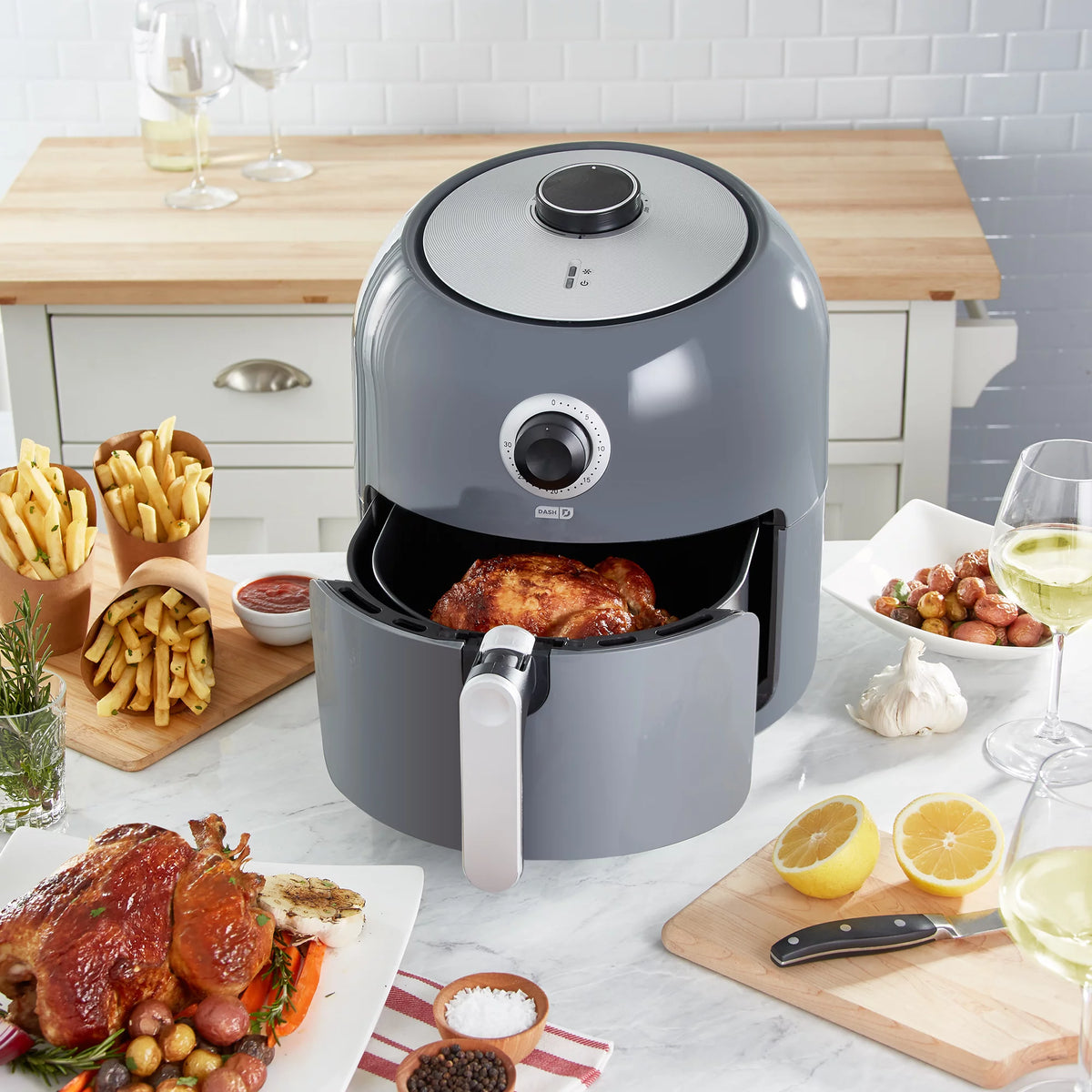 Grey 6 Quart Nonstick Air Fryer O631312