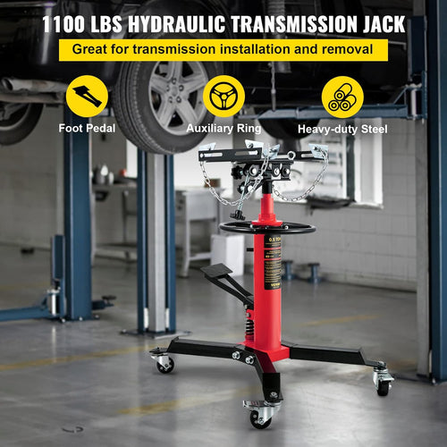 1/2 Ton 1100 lbs Capacity Hydraulic Telescopic Transmission Jack with Foot Pedal B766688