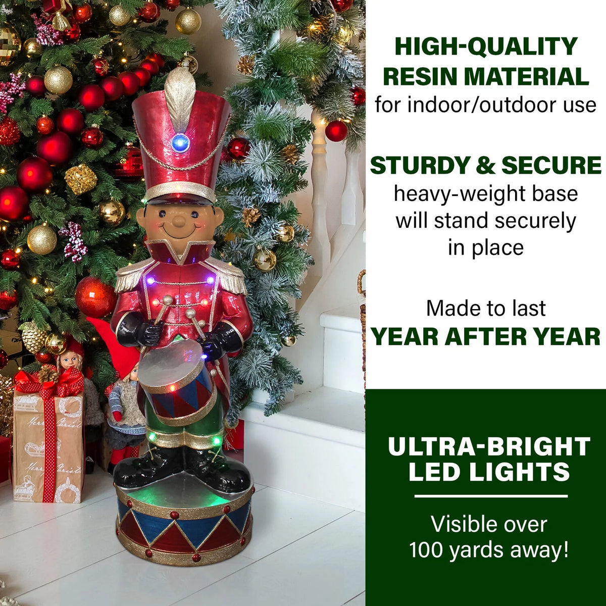 35" African American Nutcracker with Drum Figurine N733
