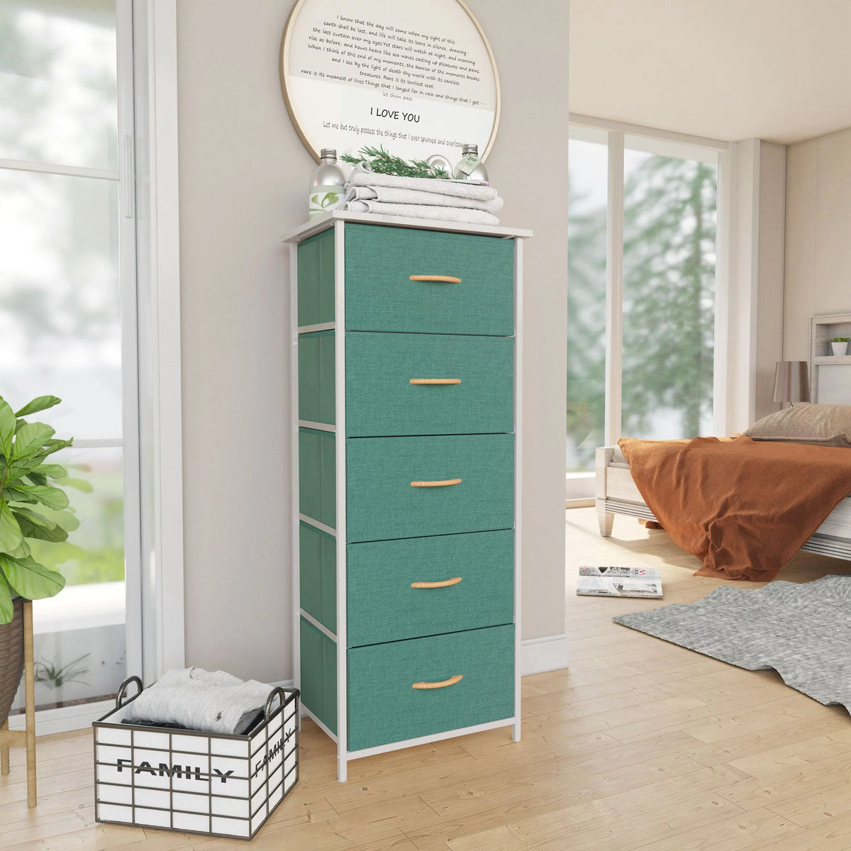 Beige 5-Drawer Storage Dresser X392