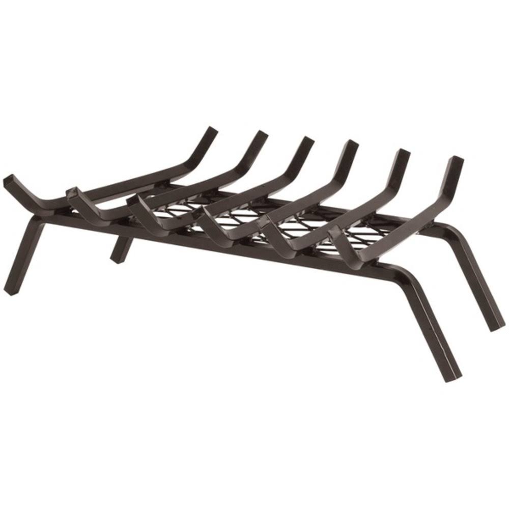 Heavy-Duty Steel Fireplace Grate with Ember Retainer 27 inch Y288865