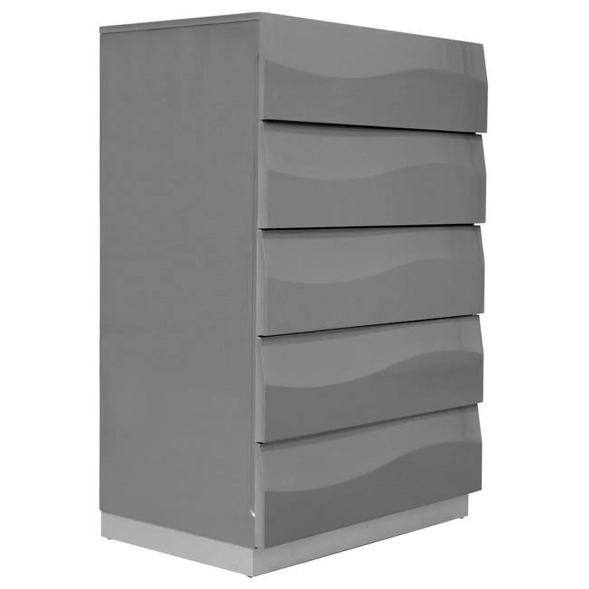 Gray High Gloss 5-Drawer Poplar Wood Chest Y411