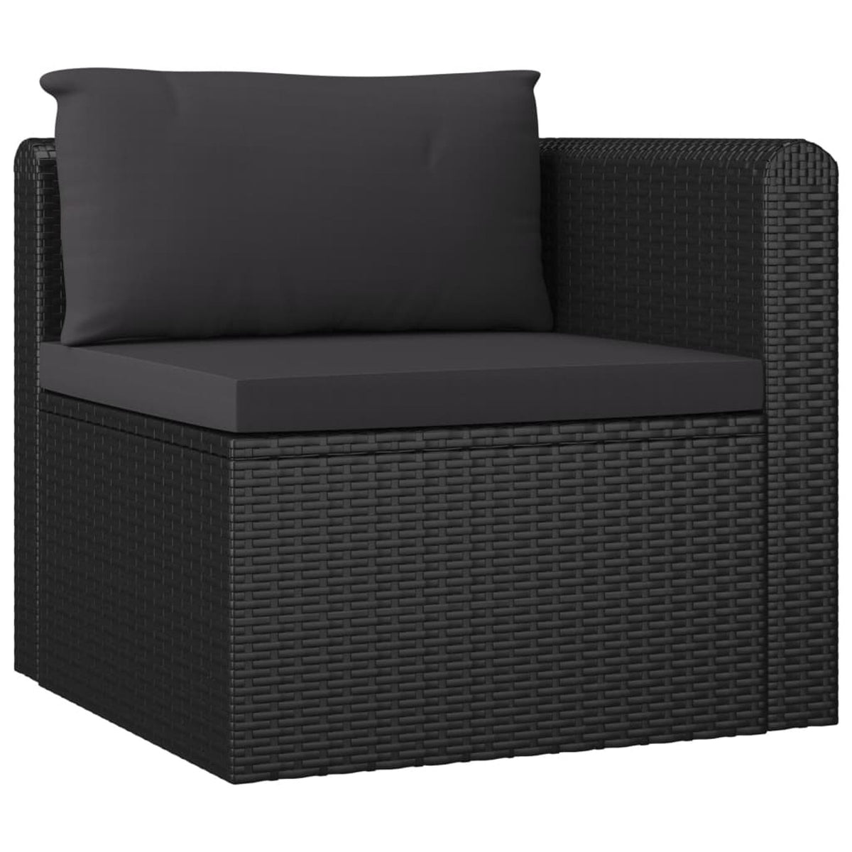 2 Piece Patio Sofa Set with Cushions Poly Rattan Black O9712