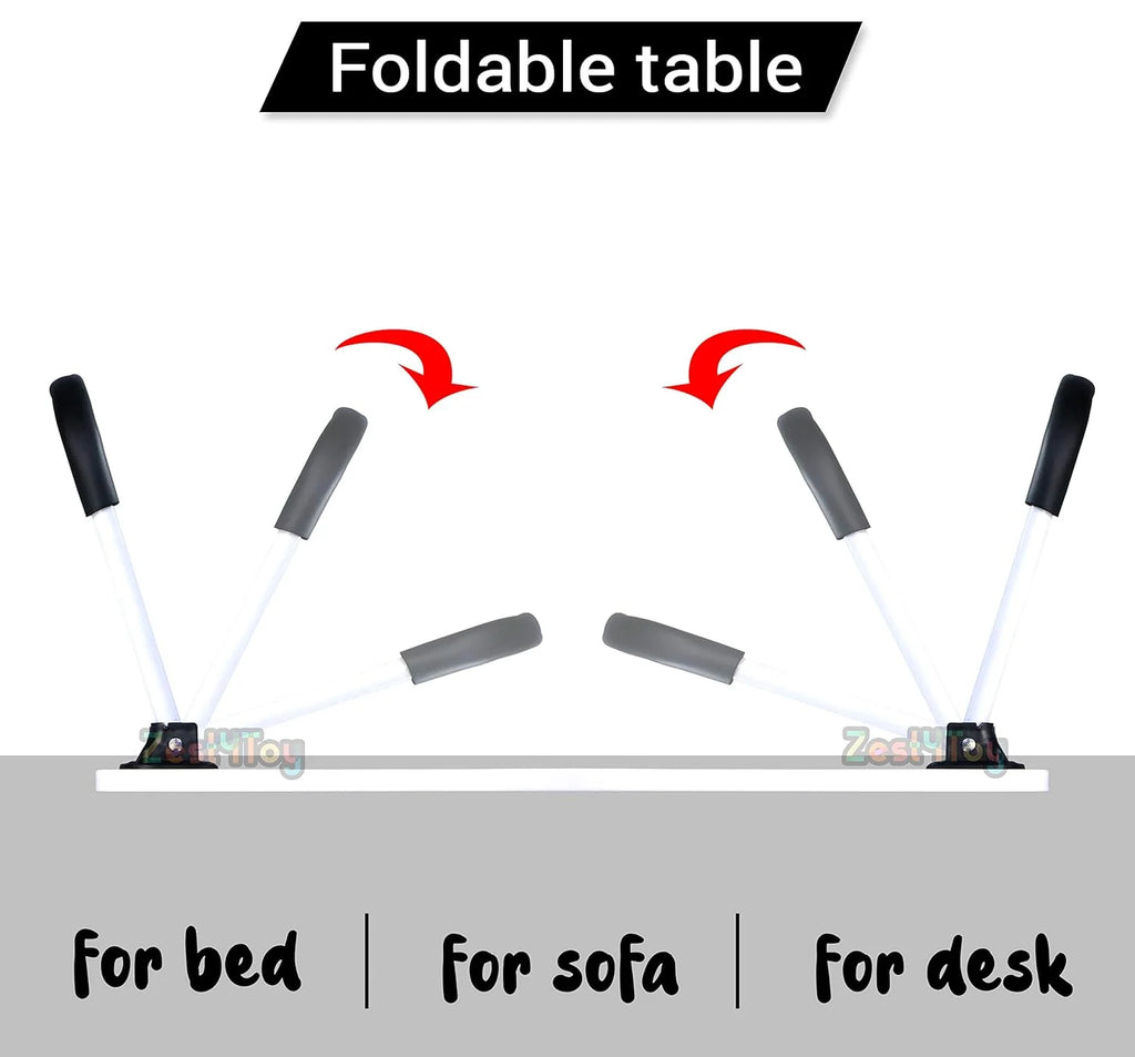 Black Portable Wood Folding Lap Desk with Cup Holder N6568