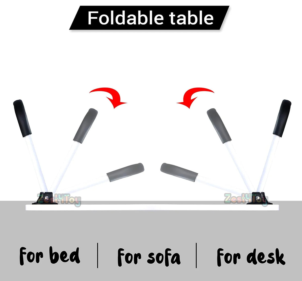 Black Portable Wood Folding Lap Desk with Cup Holder N6568
