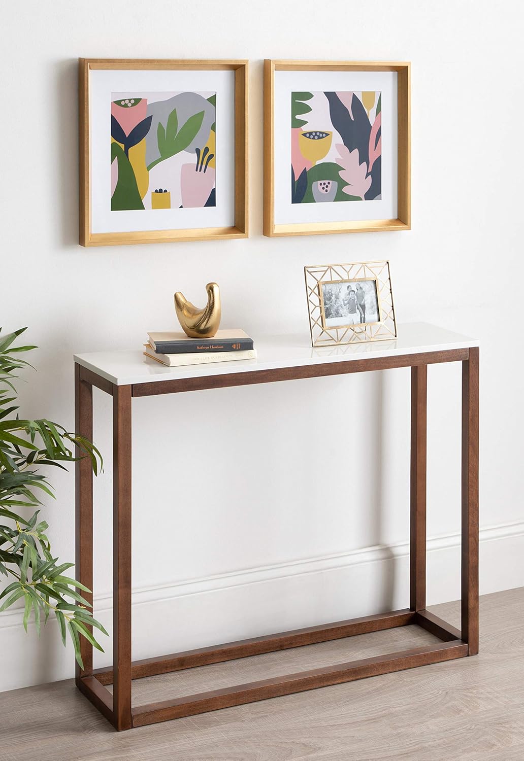 Matted Framed Print Under Glass Art Set 15.5x15.5 inches Gold O40838
