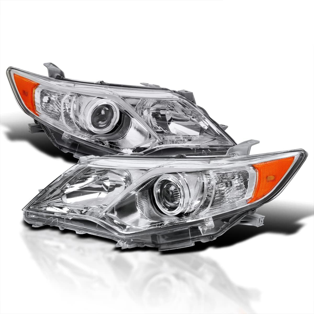 Shiny Black Projector Headlights L+R Pair D810