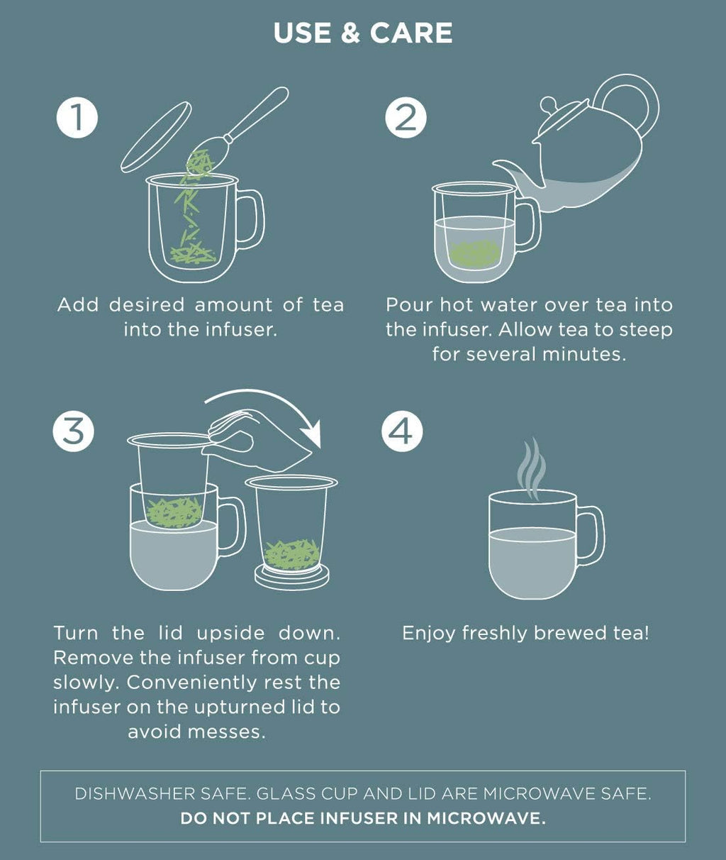Insulated Borosilicate Glass Tea Infuser Mug (8 Oz) T97990