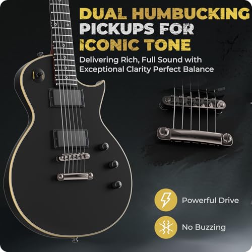 Black Matte Solid Body Electric Guitar with Gig Bag Z3122