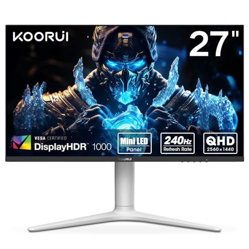 27” 240Hz QHD Mini-LED Gaming Monitor, White/Grey N11558