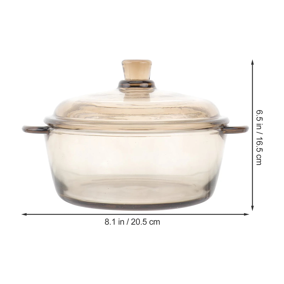 Glass Bowl with Lid Heat Resistant Light Brown H85631