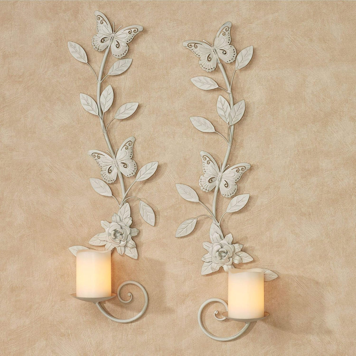 Ivory Candle Wall Sconce Set of 2 B5140