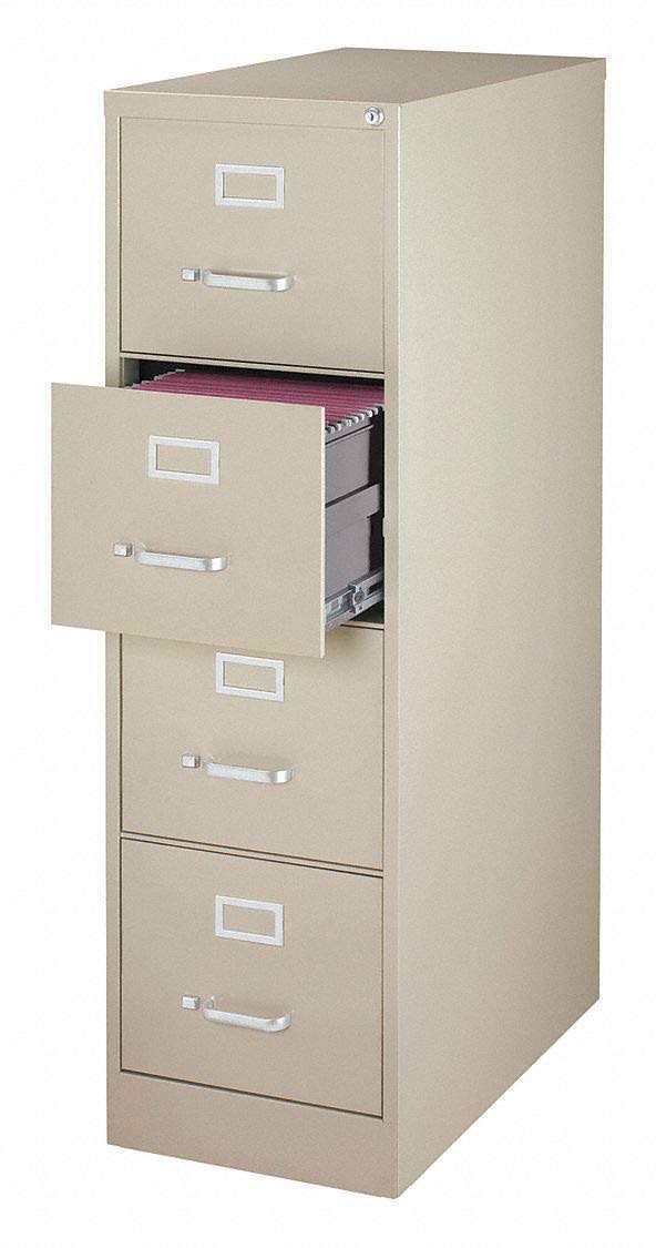 4-Drawer Vertical File Cabinet Letter Size Putty B6465