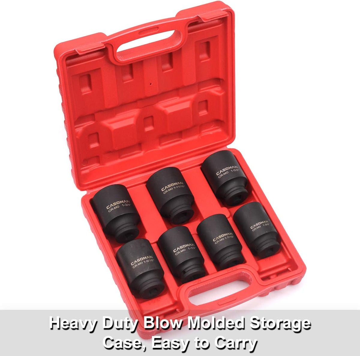 1/2-Inch Drive Deep Impact Socket Set, Cr-Mo, 6-Point, 7 Piece M859