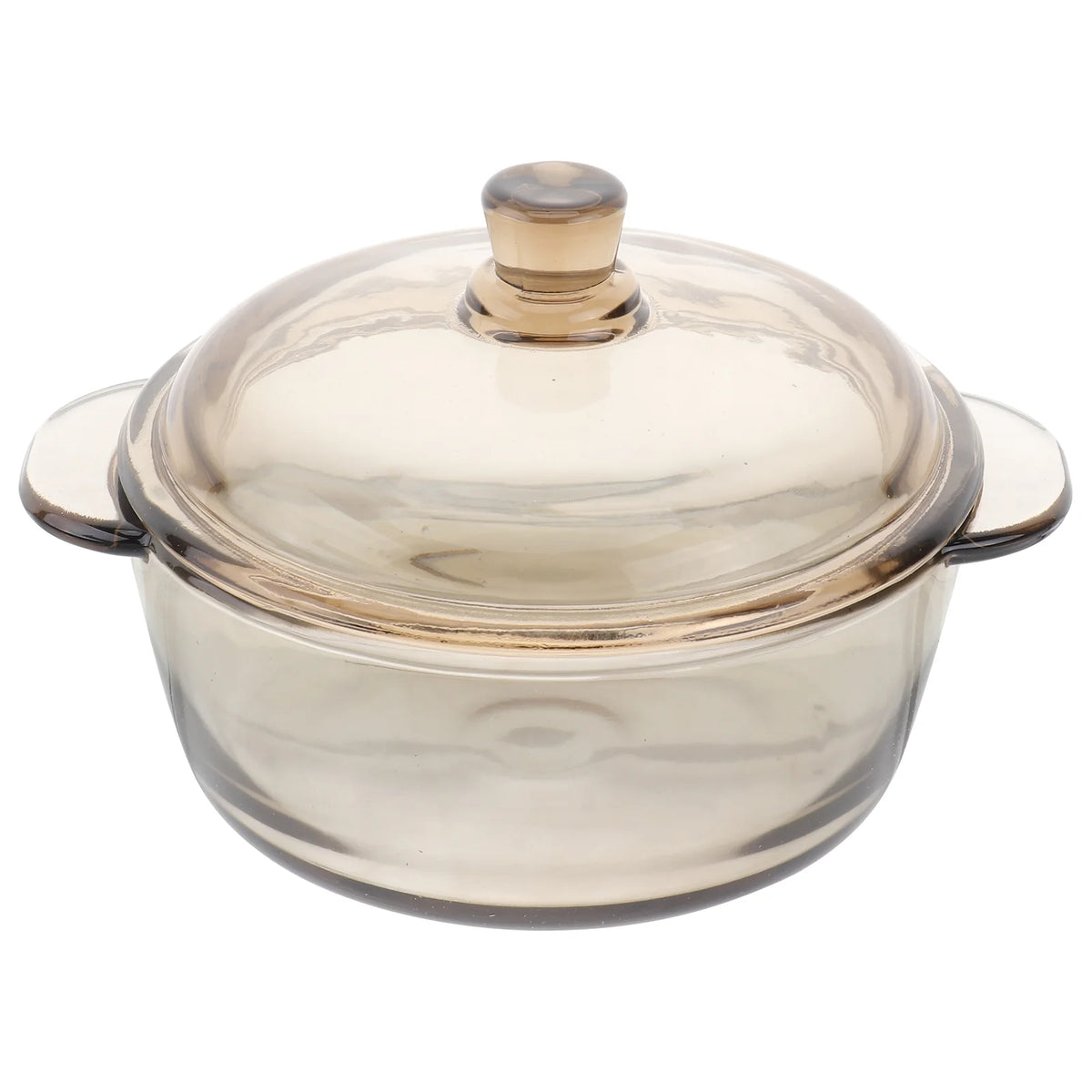 Glass Bowl with Lid Heat Resistant Light Brown H85631