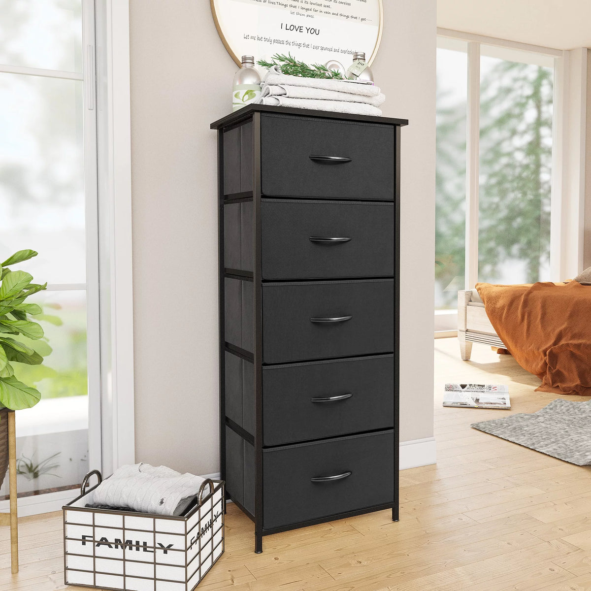 Beige 5-Drawer Storage Dresser X392