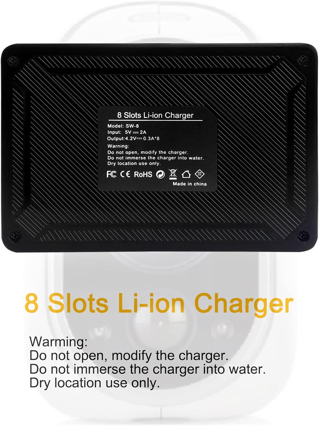 CR123A Rechargeable Batteries with Charger, 16 Pack Lithium Batteries with 8 Port Charger Z606205