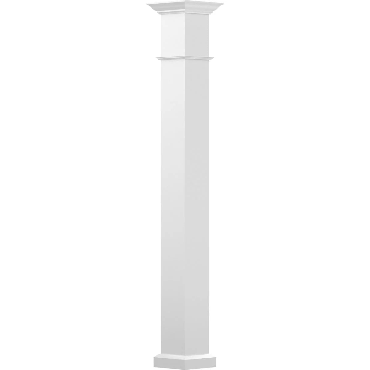Gloss White Square Aluminum Column with Capital & Base D1038