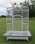 28" x 22" x 59"H Wrought Iron Bird Cage with Rolling Stand U59041