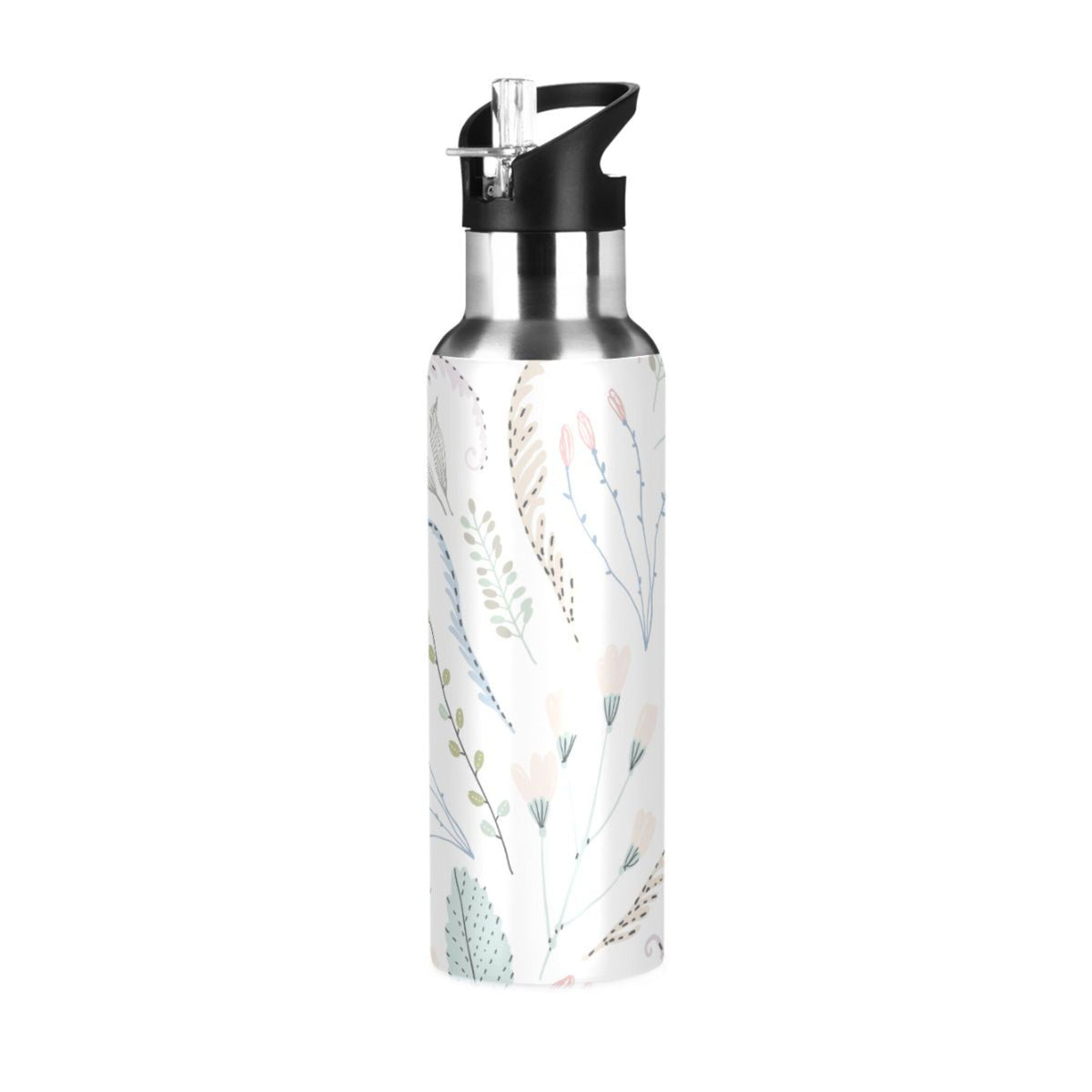 Vintage Stainless Steel Insulated Water Bottle with Straw Lid X63729