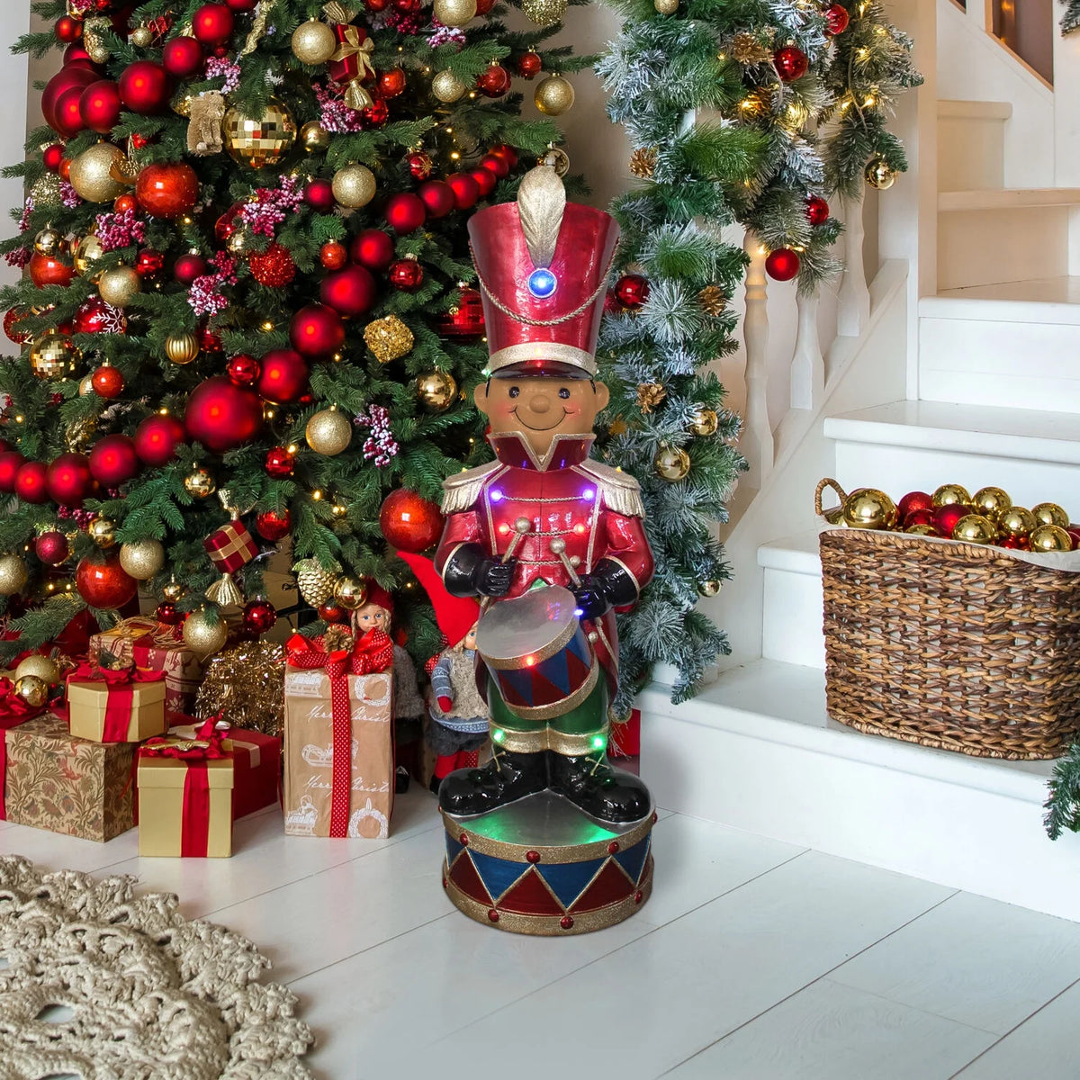 35" African American Nutcracker with Drum Figurine N733