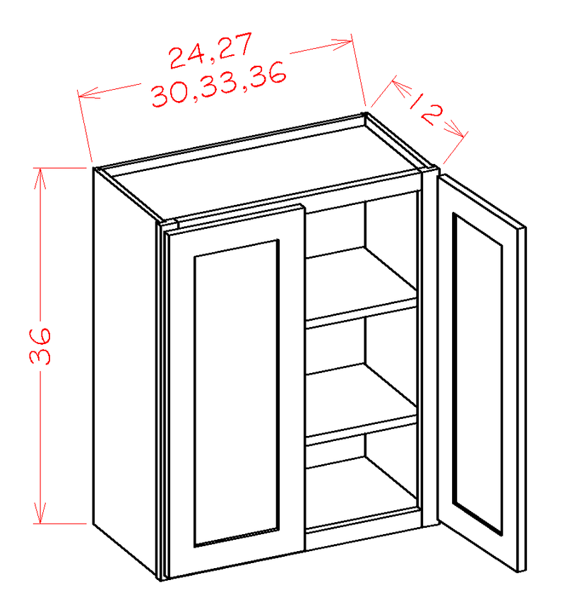Grey 2 Doors 2 Shelves Wall Cabinet High-Density Fiberboard L4198