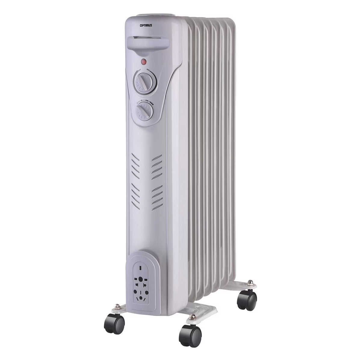 3-Setting 7-Fin Portable Oil-Filled Radiator Heater with Thermostat and Wheels H702520