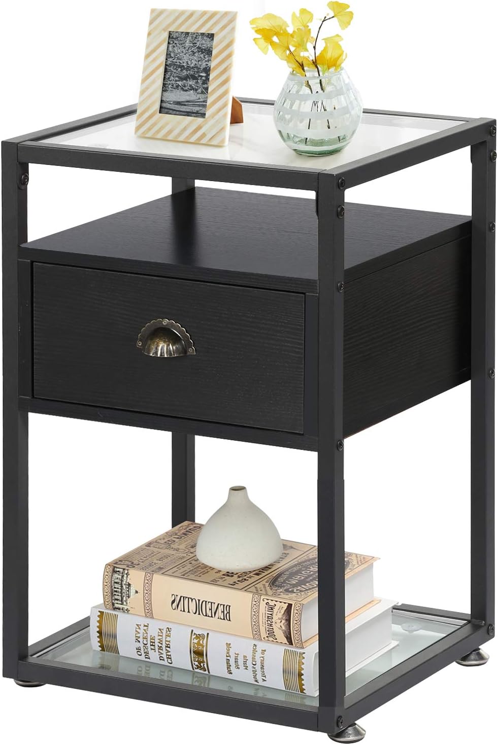 Light Black Cabinet with Drawers and Shelf U61647