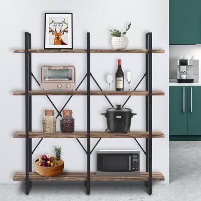 4-Tier Industrial Metal Bookshelf V29090