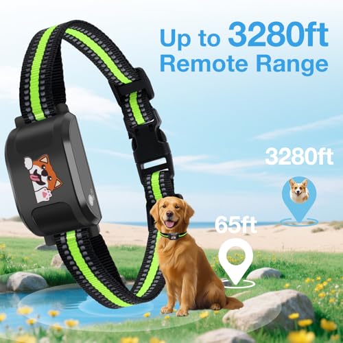 GPS Wireless Dog Fence & Training Collar, Outdoor Waterproof Rechargeable Collar (White) Y44507