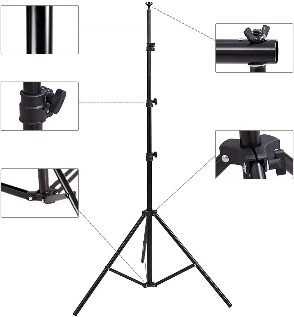 Photo Background Support System with 8.5 x 10ft Backdrop Stand Kit, 6 x 9.5ft Green Screen Backdrop, Carry Bag Q539700