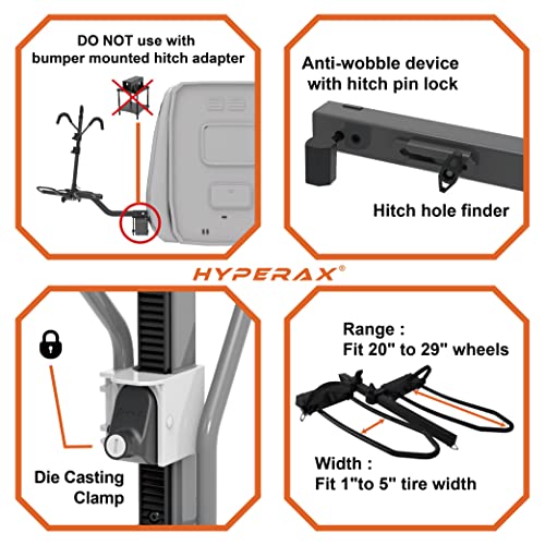 Hitch Mounted 4 Bike Rack Carrier for RV with 2" Class 3 Hitch Fits Up to 5" Fat Tire F11516