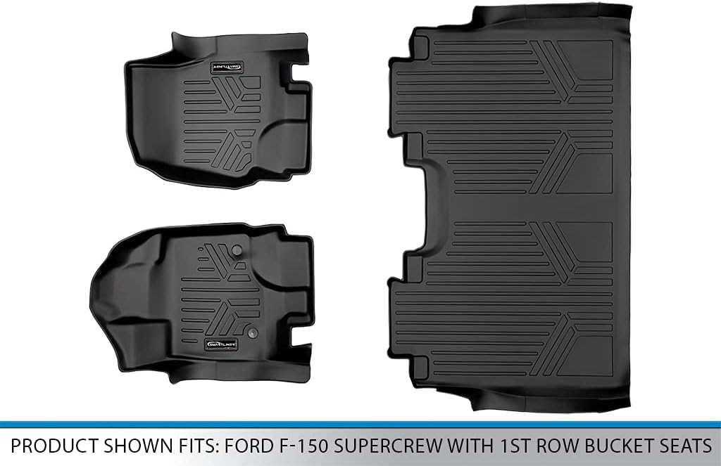 Custom Fit Floor Mats 2 Row Liner Set Black B872