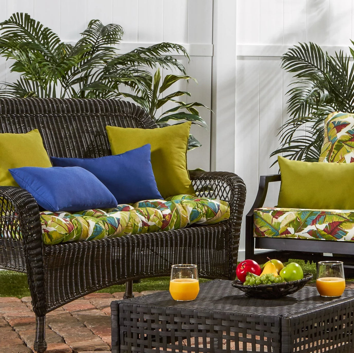 Palm Leaves Outdoor Bench Seat Cushion C74083
