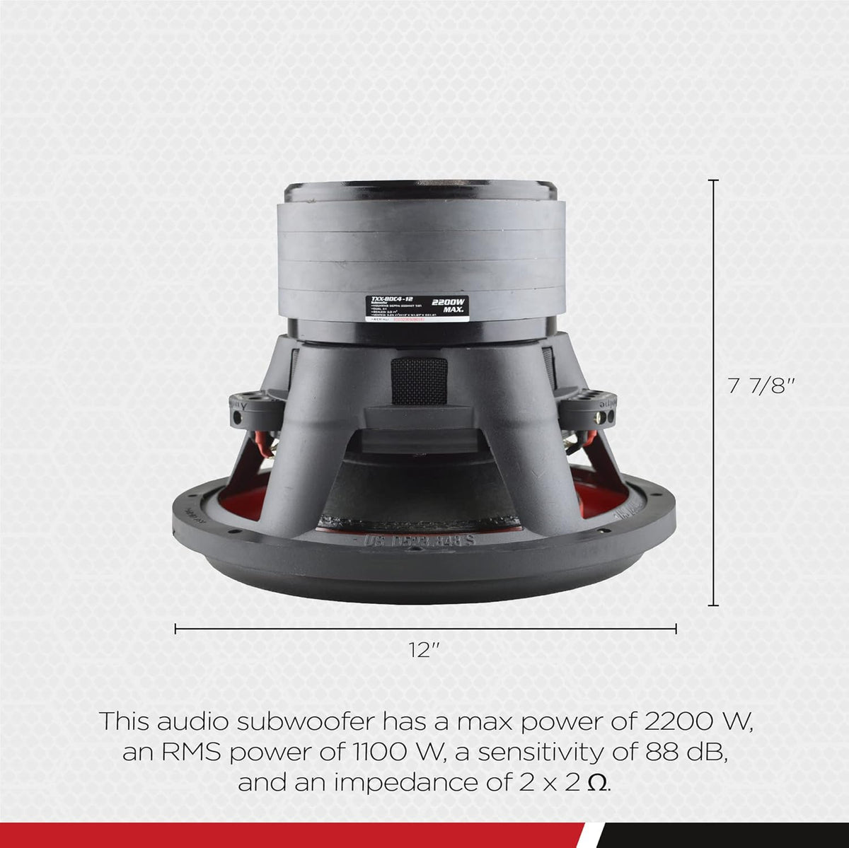 12 Inch Dual 2 Ohm DVC Car Audio Subwoofer Speaker System R450