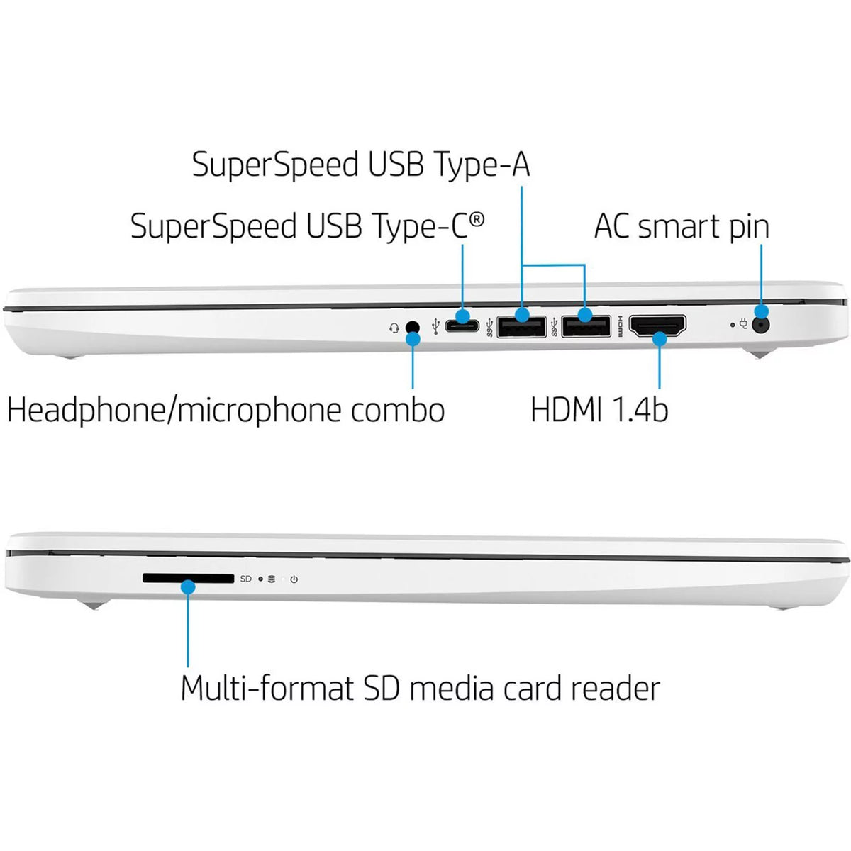 White 14" HD Display Laptop M619