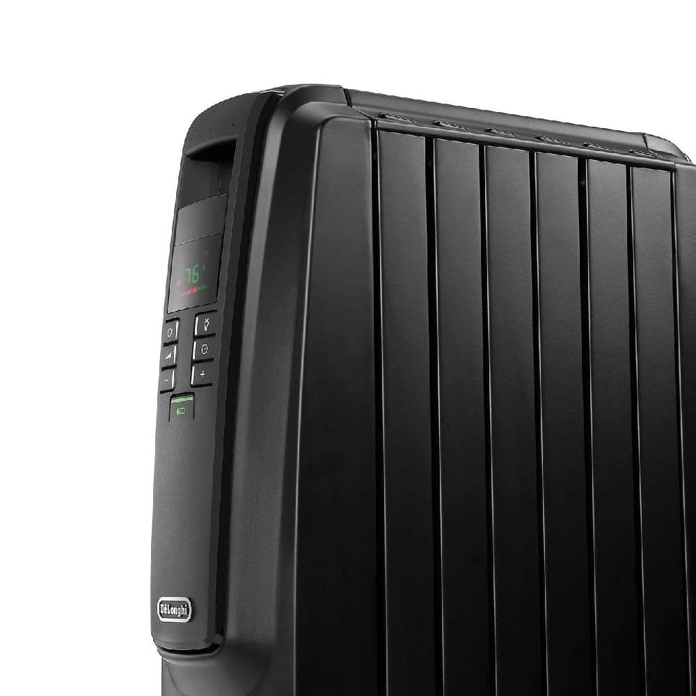 Oil-Filled Radiator Space Heater, Quiet 1500W, Adjustable Thermostat, 3 Heat Settings, Timer D384553