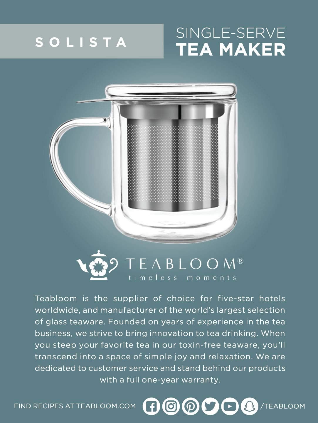 Insulated Borosilicate Glass Tea Infuser Mug (8 Oz) T97990