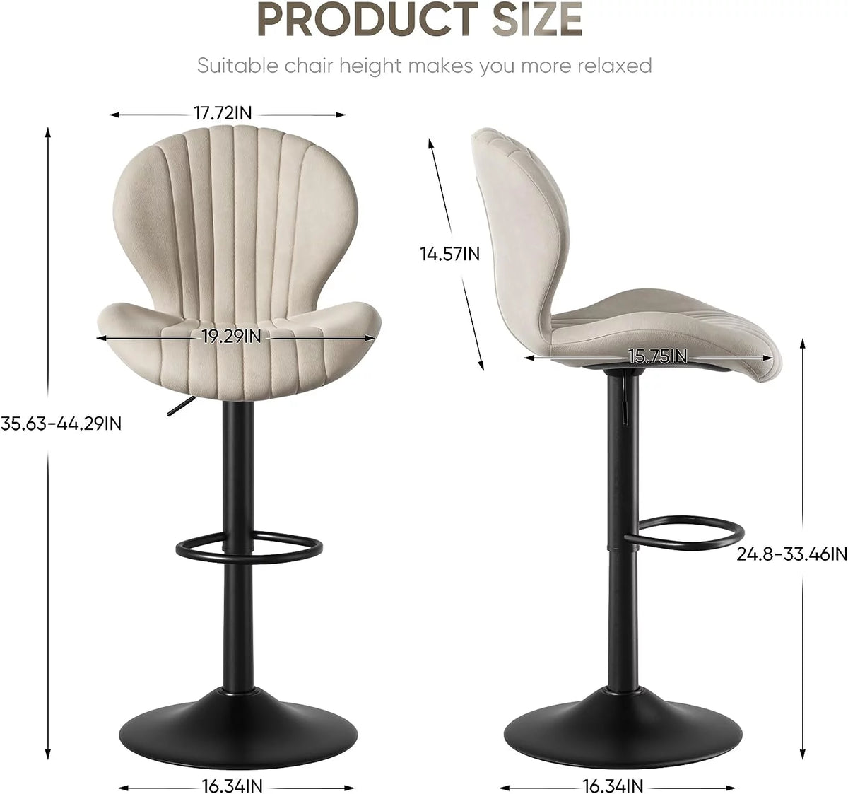 Swivel Bar Stools with High Backrest Set of 2 L52079