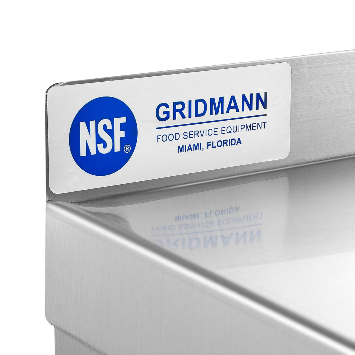 NSF Stainless Steel Kitchen Wall Mount Shelf with Backsplash V913