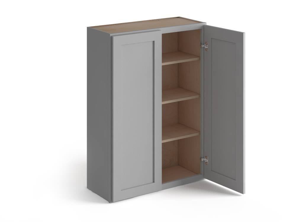 30-in W x 42-in H x 12-in D Gray Birch Door Wall Cabinet Q92518