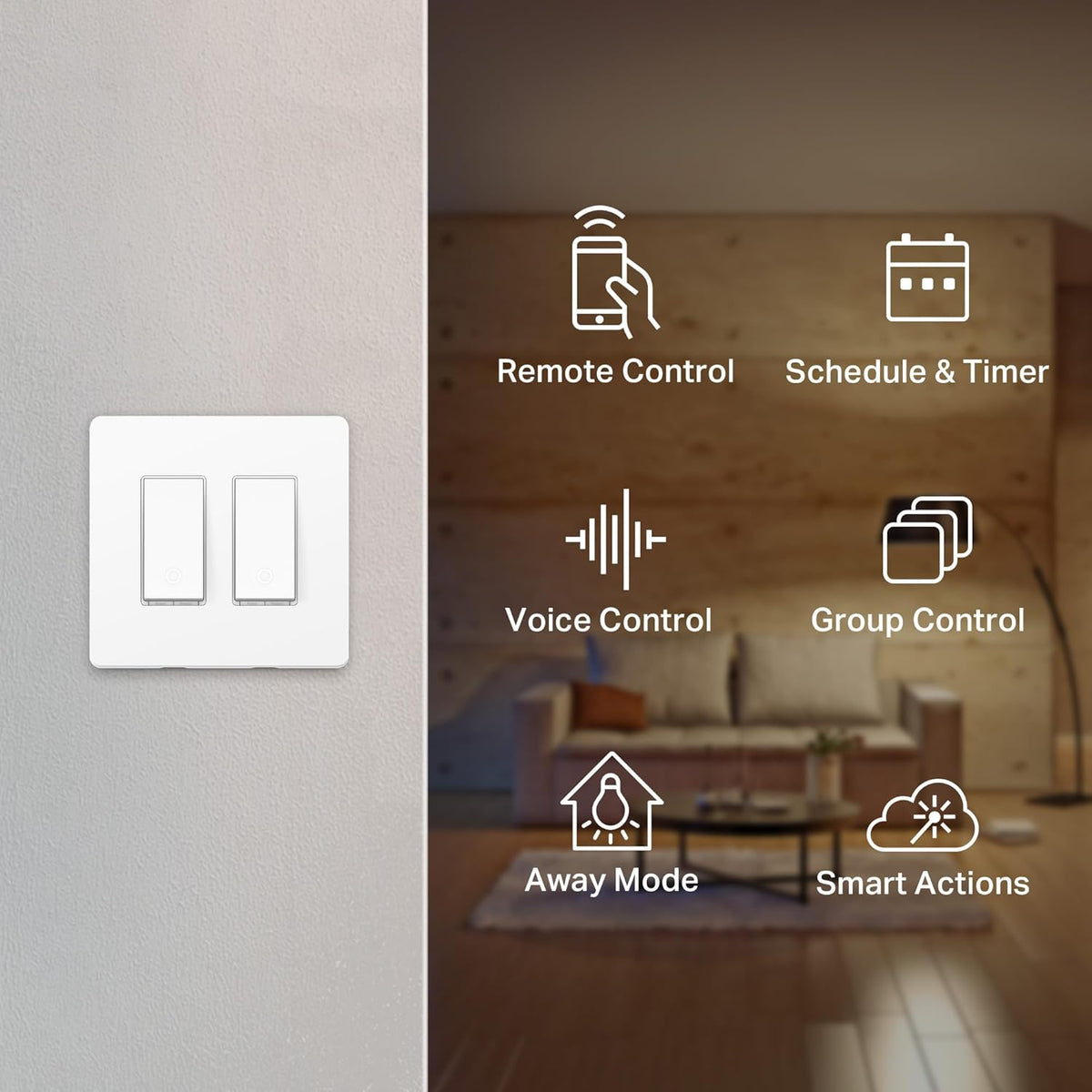 White 2-Gang Smart Light Switch J460340