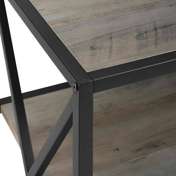 Grey Wash Metal and Wood Media Bookshelf G78901