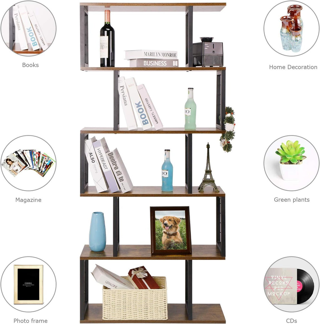 5-Tier S-Shaped Bookshelf L121893