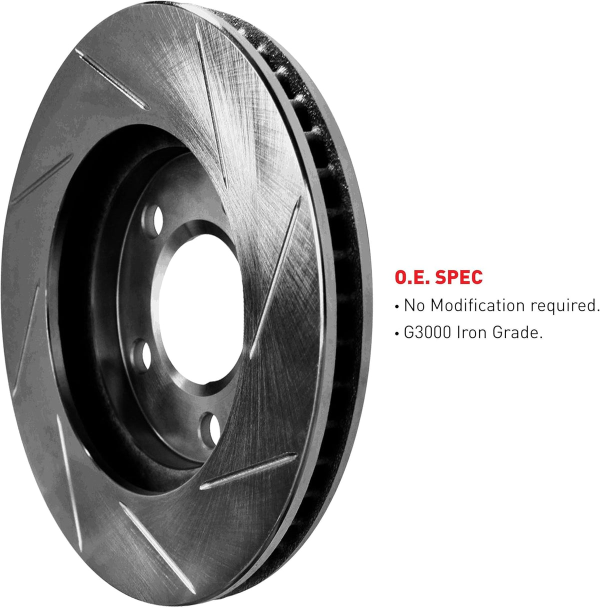 Black Slotted Brake Rotors Kit & Semi-Met Brake Pads L94045